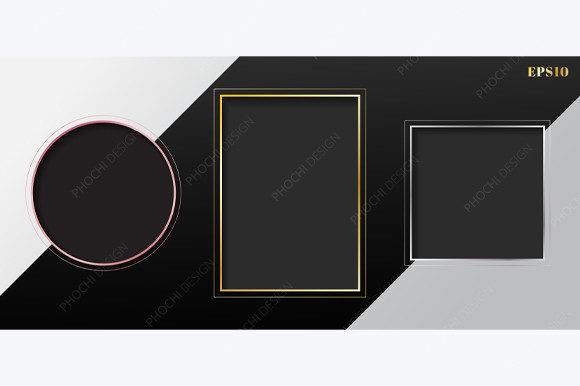 Evaluating the Set of Blank Gray Geometric Golden Frame for Professional Design