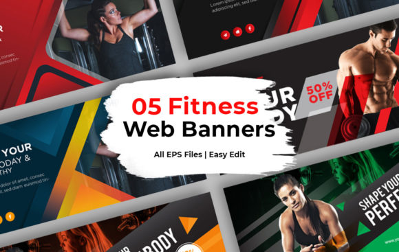 Modern Fitness Web Banners & Social Covers