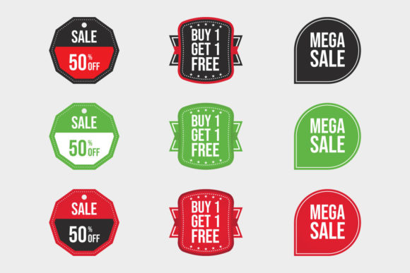 Sale Discount Badge Set Vector Elements