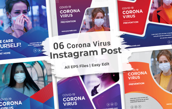 Streamlining Social Media Campaigns with 06 Corona Virous Instagram Post Templets